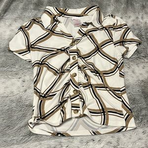 White, khaki, and black collared baby tee No Boundaries size S
